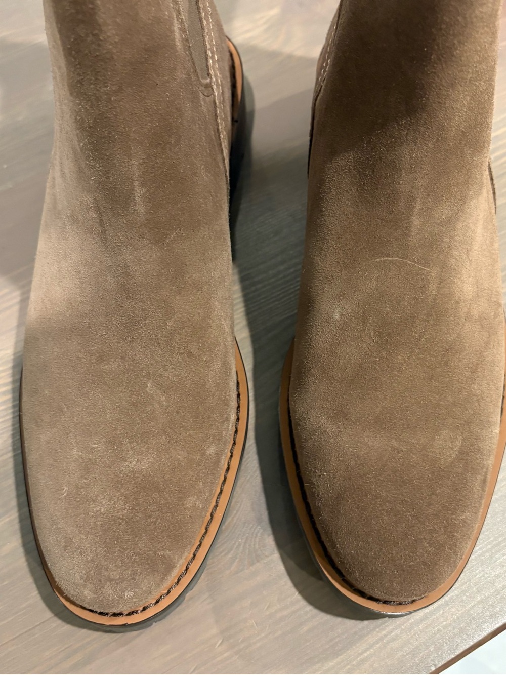 Sam Edelman Women’s Waterproof Jaclyn Lug Sole Chelsea Ankle Boots Taupe NWT - Picture 8 of 10